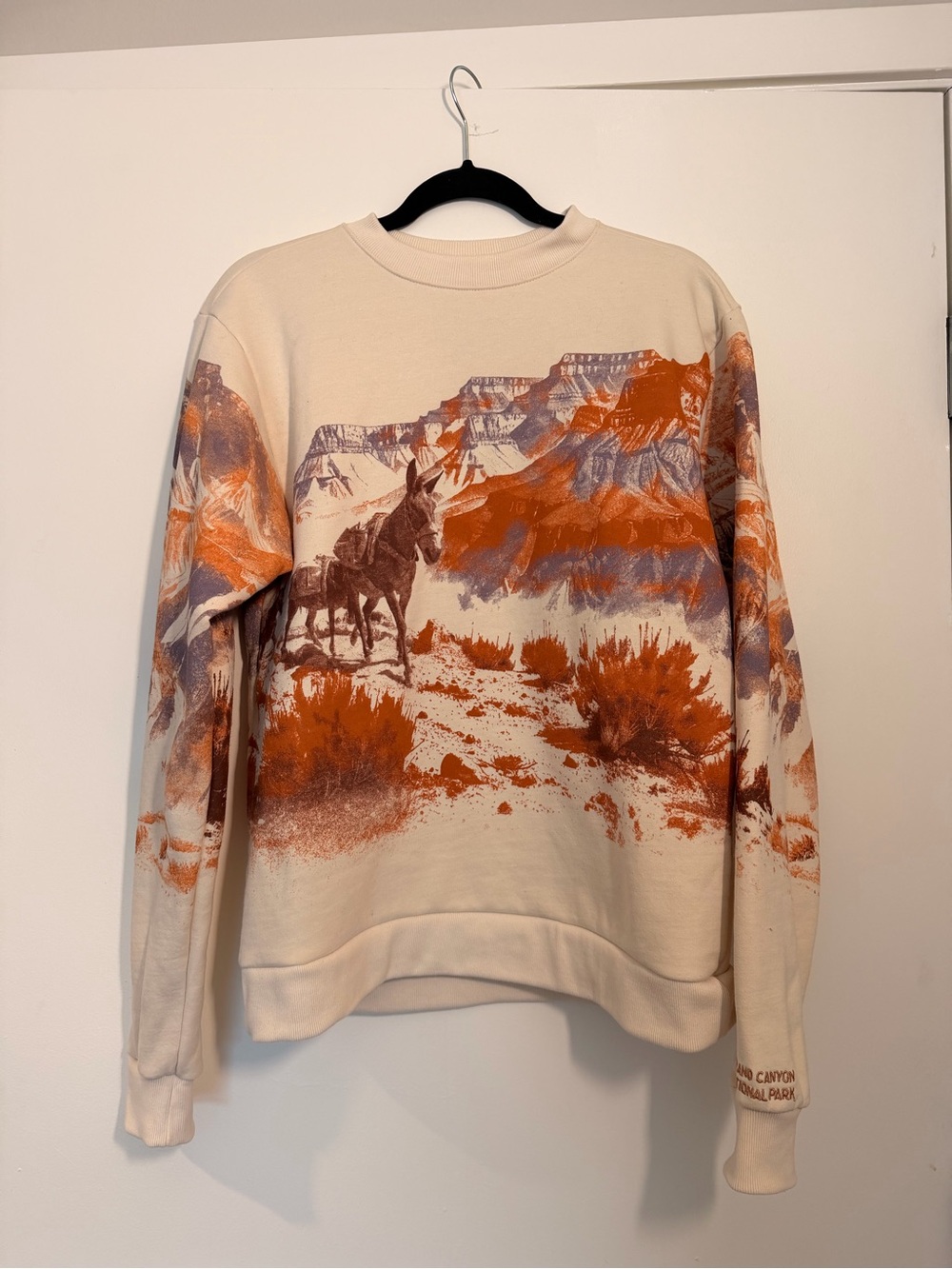 Cable Canyon Graphic Crewneck Sweatshirt - Cream & Rust